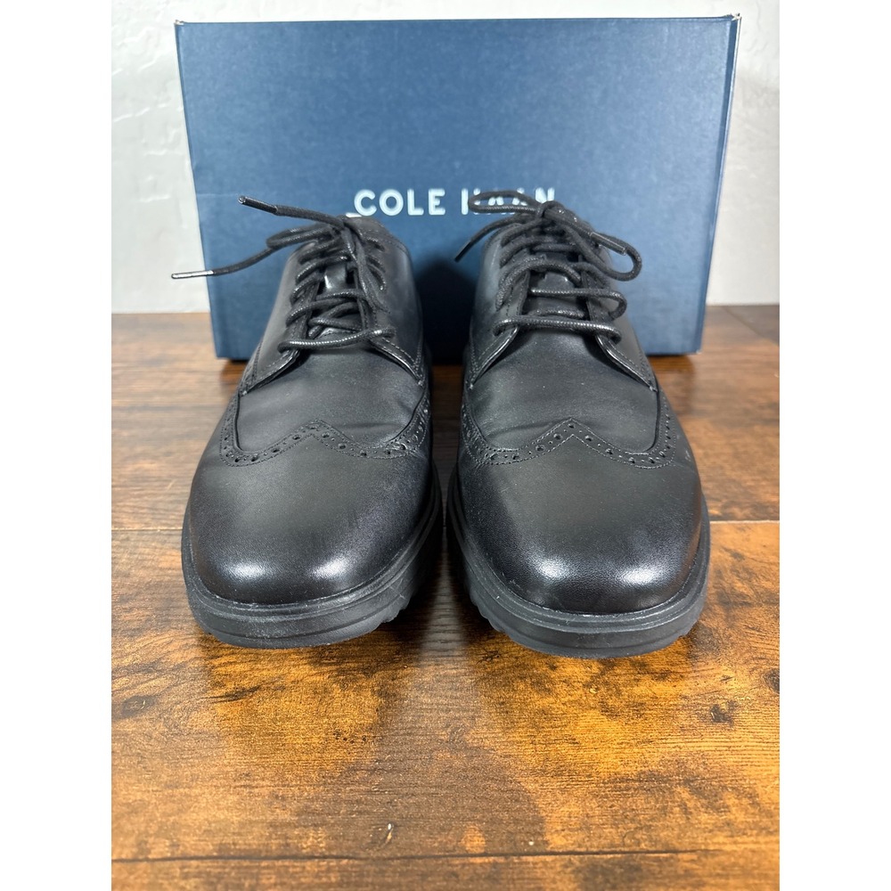 Cole Haan Grand Plus Essex Wingtip Oxford Black Leather Shoes C36938 Mens 10.5 M - Picture 3 of 8